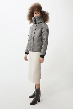 Chamarras Canada Goose Mujer Outlet - Everleigh Chaqueta De Bombardero Black Label Grises VU5489061